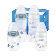 德国NUK奶瓶PP奶瓶套装奶瓶礼盒装宽口径防胀气硅胶母乳实感奶瓶