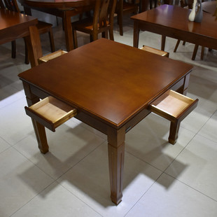 全实木餐桌1米牌桌小户型四方桌，家用吃饭桌椅，组合正方形橡木桌子