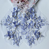 粉蓝紫色立体花朵刺绣布贴网纱蕾丝钉珠补丁片，婚纱旗袍衣服裙辅料