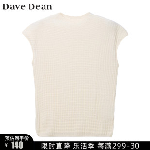 Dave Dean 商场同款干练气质半高领无袖针织衫修身显瘦 11284