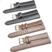 手表带男女士带针扣皮带配件代用卡西欧通用表带黑色棕色钢带替用