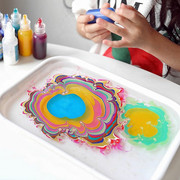 儿童神奇水拓画艺术套装DIY浮水画湿拓彩色画幼儿园手工涂鸦玩具