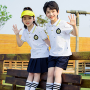 小学生校服运动套装夏季儿童班服t恤长裤幼儿园园服定制短袖polo