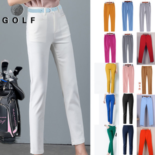 高尔夫裤子女士服装弹力速干修身夏季九分裤，golf球运动休闲女长裤
