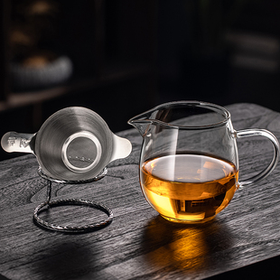 茶具大小号分茶杯公道杯，耐热加厚高硼硅玻璃，公杯茶漏网器套装过滤