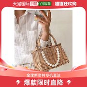 日本直邮florist 女士珍珠或蝴蝶结设计迷你篮子包 手提包 夏季活
