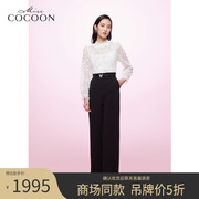 COCOON商场同款春季蕾丝拼接黑白撞色时尚连体裤