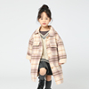 康衣儿女童羊毛呢子大衣，韩版洋气中长款格子，尼外套中大童小女孩