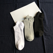 网眼男袜短船袜子纯棉运动透气吸汗黑色排汗白色纯色夏天超薄袜子