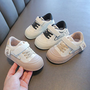 男小童板鞋皮面秋季女宝宝，鞋子男童软底，幼儿园防滑单鞋1-6岁3