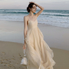 沙滩裙女三亚绝美小裙大理洱海，裙子海边拍照衣服，超仙度假风连衣裙