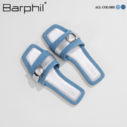 barphil凉拖鞋女士2024夏季防滑时尚外穿法式高级感平底拖鞋