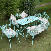 美式乡村铁艺双人椅，长凳别墅花园庭院装饰休闲椅，公园户外靠背椅子