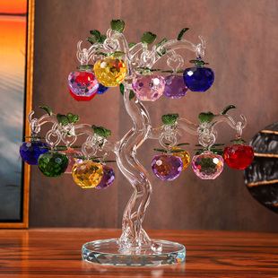 创意水晶玻璃苹果树摆件客厅，桌面精致小饰品结婚礼物简约家居饰品