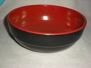 密胺日式仿瓷餐具面碗汤碗米，饭碗红黑饭店快餐中碗塑料碗3370纯色