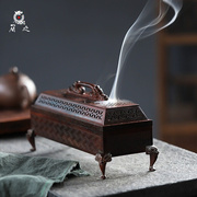 线香盒 印度小叶紫檀木复古中国风香薰盒子家用室内檀香炉