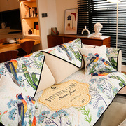 美式经典乡村全棉花卉系，组合沙发垫布艺家居防滑纯棉坐垫沙发巾套