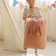 布艺棉麻儿童玩具衣物收纳袋，束口大容量被子，防尘袋整理箱搬家神器