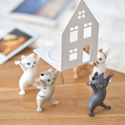 日本Qualia妖娆猫咪笔架支架摆件可爱治愈文具送孩子同学生日礼物