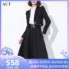 aui黑色御姐气质西装套装，女2023秋季长袖，短外套半身裙两件套