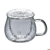 锤纹三件式茶杯加厚玻璃杯，日式透明水杯子，带盖过滤花茶红茶泡茶杯