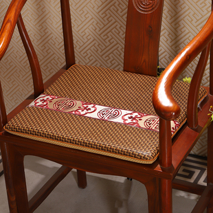 中式红木沙发坐垫，夏季凉垫透气藤席凉席冰丝椅垫，餐椅茶椅圈椅垫子