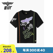 BOYLONDON儿童装街头涂鸦风格印花宽松版型短袖t恤K01084