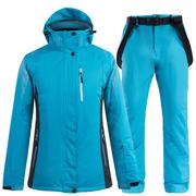 服衣保暖套装男加厚冬季户外滑雪双板裤，防水冲锋外套三男女女合一