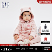 gap婴儿秋冬logo熊耳一体式连体衣儿童装，洋气外出运动爬服837104