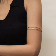 金属月牙臂镯女夏季2024年欧美网红气质开口手臂装饰臂环饰品