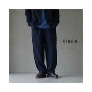 日本直邮R47400 RINEN 2/60 羊毛斜纹编织一折简易长裤 男式长裤