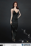 兵人衣服zytoys--zy5025--16女装黑色长款晚礼服女人偶模型