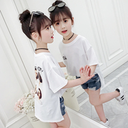 7女童短袖t恤8纯棉9夏季韩版10公主11小女孩半袖白色丅桖12周岁13