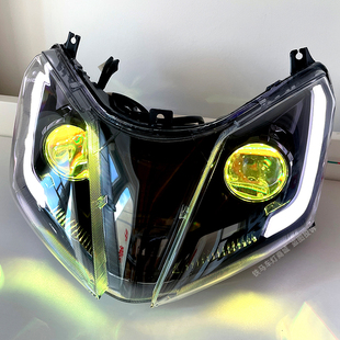适用铃木UY125 led大灯总成改装摩托车双光透镜升级天使眼恶魔眼
