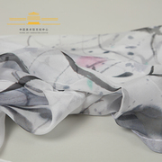 中国美术馆吴冠中《荷花》元素创意丝巾雪纺长丝巾