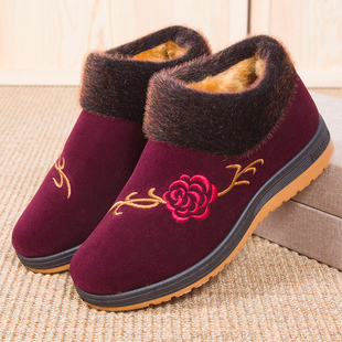 21老北京布鞋女冬季保暖老人棉鞋加绒加厚妈妈鞋平底防滑奶奶棉靴