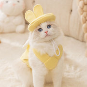 猫咪衣服公主风套装暹罗布偶猫大蝴蝶结吊带裙子，带帽子宠物狗狗服