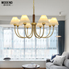 创意百褶灯罩个性吊灯简约轻奢仿铜色电镀美式客厅卧室复古铁艺灯