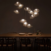 北欧简约客厅玻璃艺术吊灯创意，个性餐厅吧台，别墅样板间展厅楼梯灯