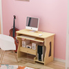 全实木电脑台式桌书桌家用单人桌打印机桌木意式带书架写字桌松木