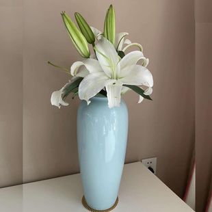 现代简约景德镇陶瓷插鲜花瓶，餐桌电视柜水培百合，向日葵尤加利摆件