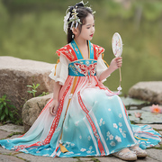 女童汉服公主裙春夏季中国风小女孩超仙唐装复古风襦裙儿童演出服