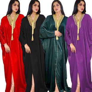 2021阿拉伯土耳其蝙蝠，袖长袍开衫，长款女装indonesianlongdress