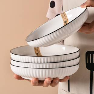 陶瓷盘子菜盘碗家用2022鱼盘碟子，碗碟套装餐盘餐具瓷盘7寸8寸