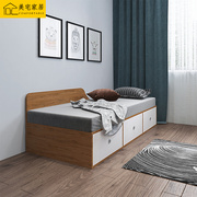 榻榻米床小户型单人床现代简约板式儿童收纳床高箱床带抽屉可定制
