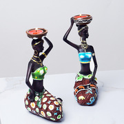 创意非洲妇女黑人烛台树脂，摆件亚马逊个性，人形蜡烛座