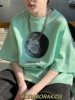波拉韩国女男孩小中大儿童装，夏青少年初中生亲子星球短袖t恤上衣