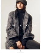 UNICA/强推高时髦意大利空运幻彩马海毛银丝粗线滚边气场立领大衣