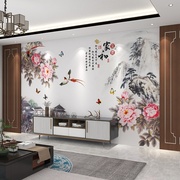花开富贵墙纸壁画，新中式牡丹花无纺布壁纸客厅电视，背景墙装饰墙布
