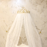 公主床幔蕾丝床头窗帘，纱帐吊顶圆顶蚊帐宫廷，韩式婚庆装饰床帘